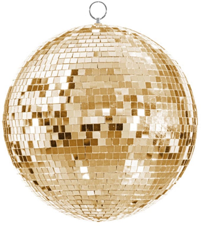 Hangende decoratie: discobal, goudkleurig, 30 cm