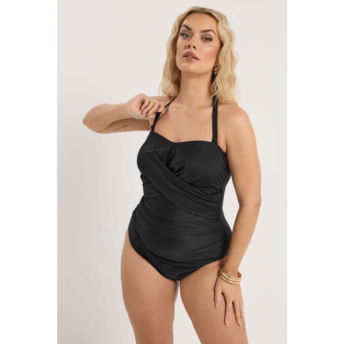 Yours Zwart Bandeau Crossover Super Sculpt Badpak Size 42