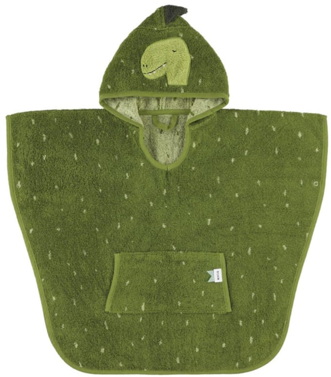 Trixie poncho Mr. Dino – Peuter – Biologisch katoen - Groen