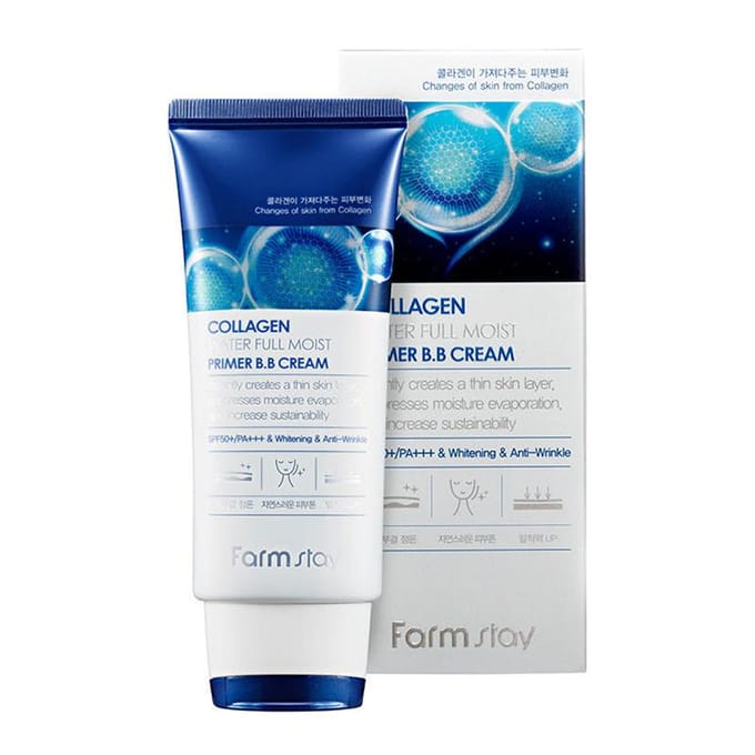 Farmstay Crème BB Primer Collagen Water Full Moist SPF50+ PA+++ (50 grammes) blue