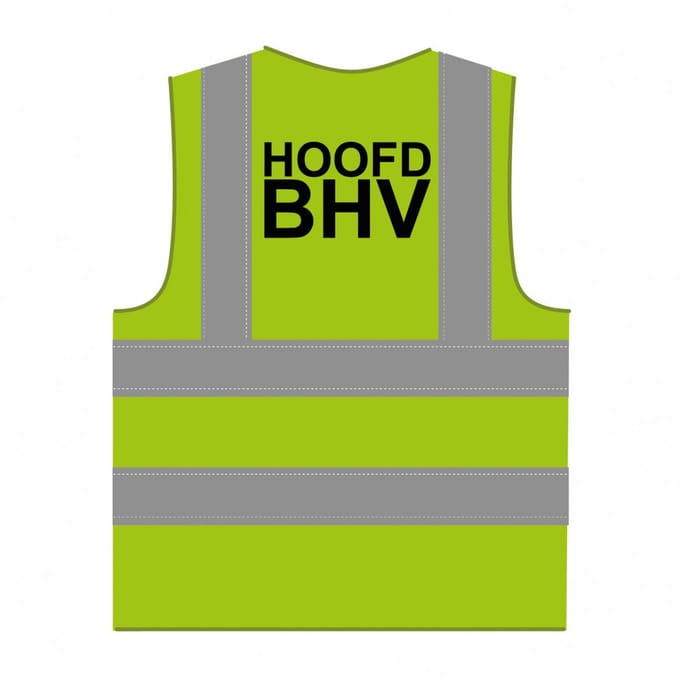 Hoofd BHV hesje RWS limoengroen