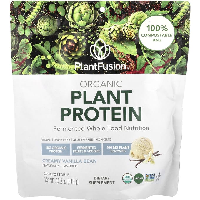 PlantFusion, protéine végétale biologique, vanille crémeuse, 12,2 oz (348 g)