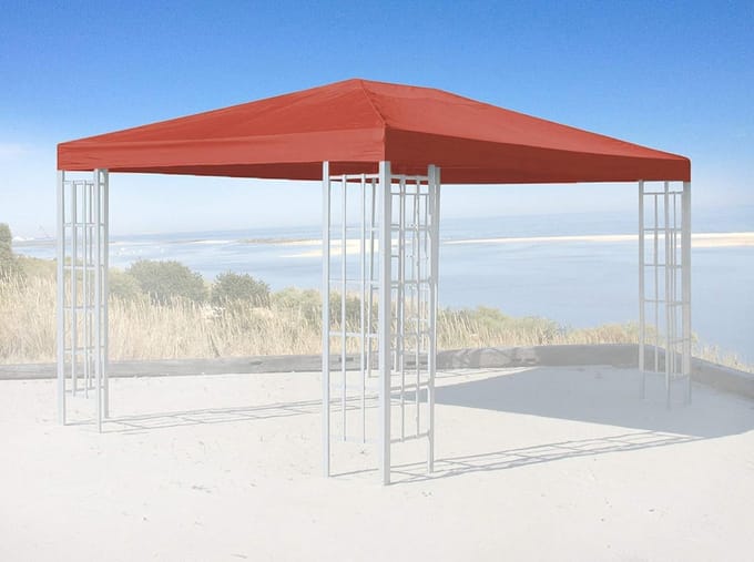 Vervangend Dak voor Paviljoen 3x4m Terracotta Polyester met PVC-Coating