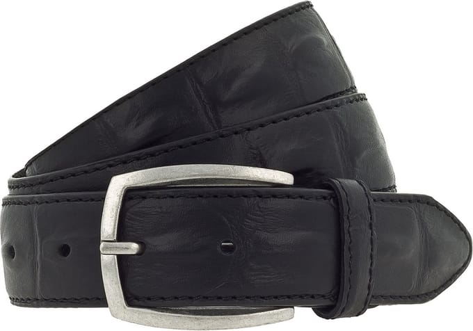 Vanzetti Leren Riem 35mm Leather Belt W80 Black Zwart