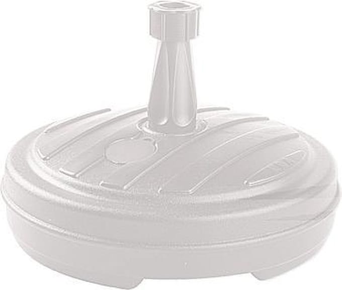 Witte ronde parasolvoet plastic 13 liter