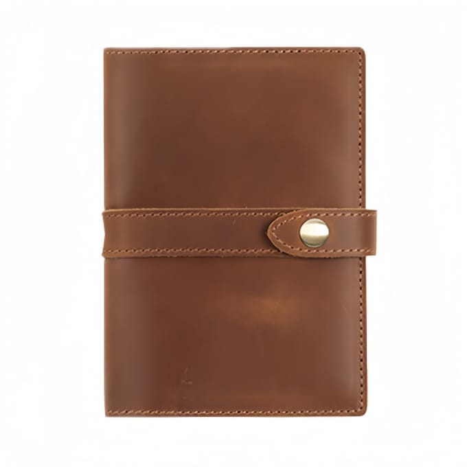 Notebook hoesje - echte leer - retro - 16*11,5*2 cm - bruin - 1 stuk