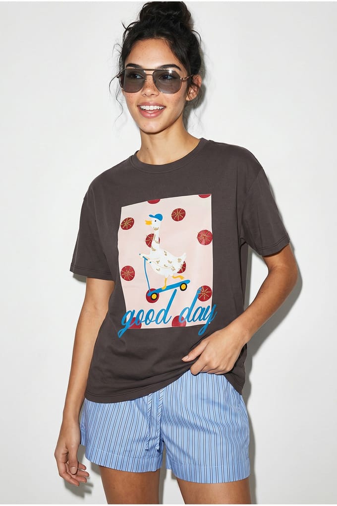 Gedrukte Relaxed Fit Crew Neck T-shirt