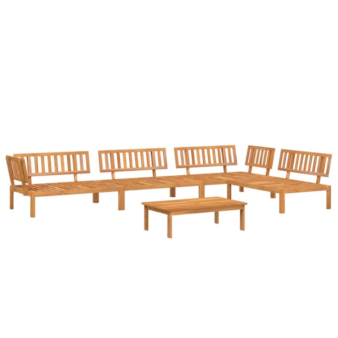 vidaXL - 5-delige - Loungeset - pallet - massief - acaciahout