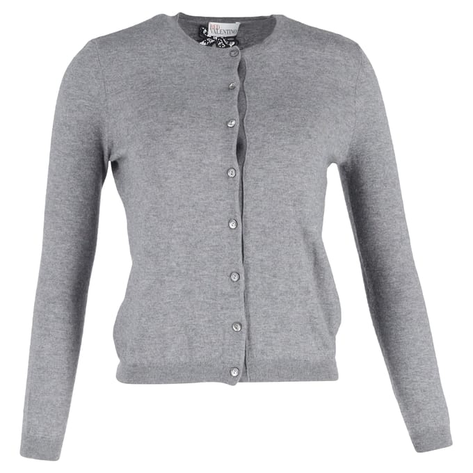RED Valentino vest met knoopsluiting in grijze wol