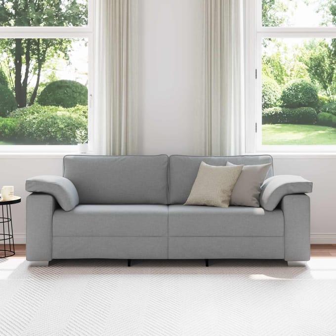 vidaXL - 3-Zits - Sofa - Lichtgrijs - 220 - cm - Stof