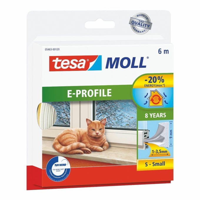 Tesa - E-serie - Rubberen ZEGEL - 6m - 9mm - Weerbestendig