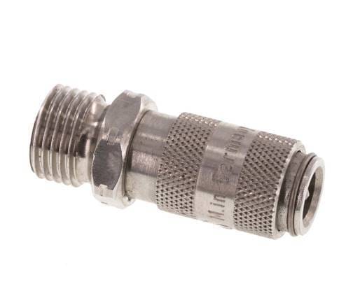 RVS 306L DN 2.7 (Micro) Luchtkoppeling Snelkoppeling G 1/8 inch Buitendraad Double Shut-Off - CLS2-M-SSL-SV-P-018