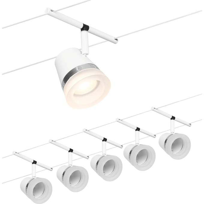 Paulmann Cone kabelsysteem basisset 5-lamps wit