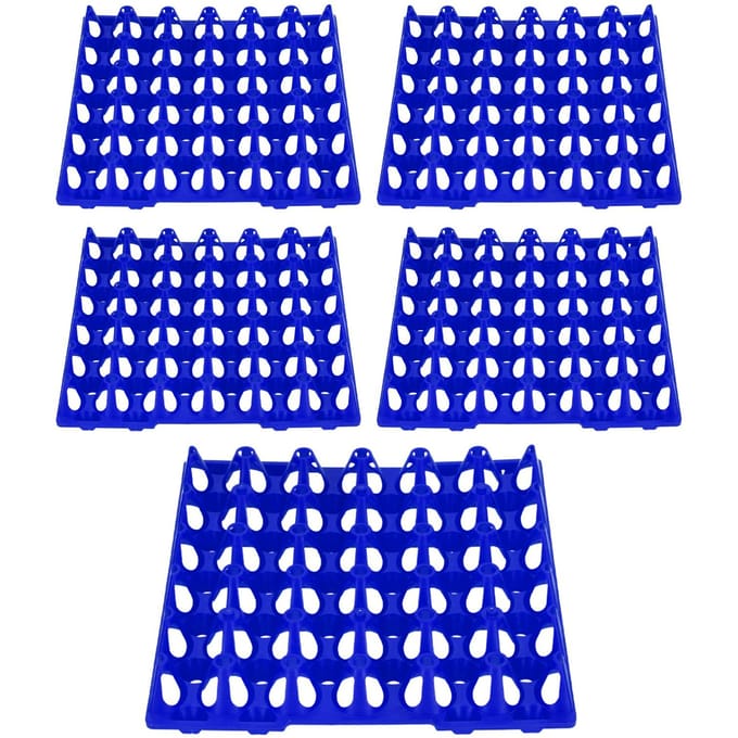 5 stuks plastic eierdozen met 30 cellen, houder voor opslag, transport, thuis, boerderij blauw