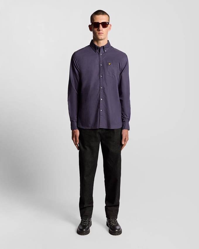 Lyle & Scott Katoenen Overhemd met Knopen - Grijs