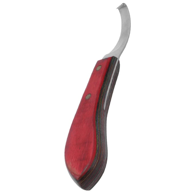 Hoefmes Rechtshandig Gebogen Hoefmes Trimmer Schoonmaker met Houten Handvat voor Hoefsmid gray