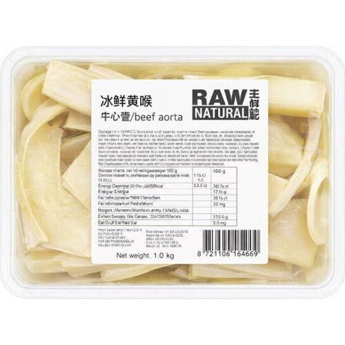 Raw Naturals bevroren gele keel runderhartbuis - 1 kg