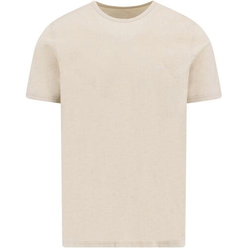 Fynch-Hatton T-Shirt Solid Color Cotton Slub Crew Neck Cement / male