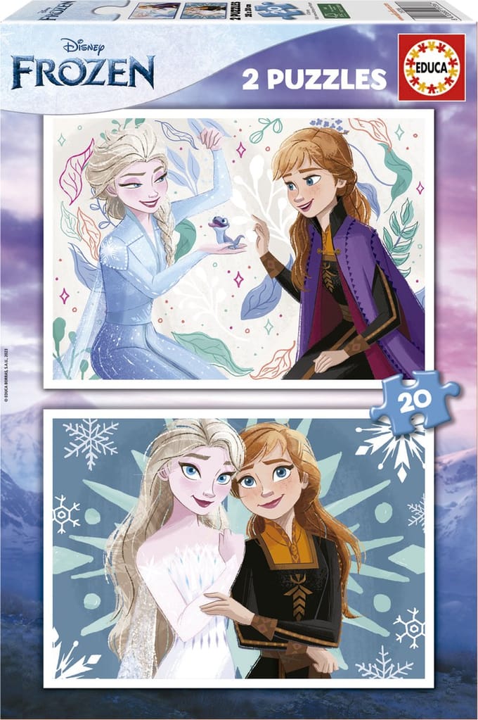 EDUCA - Puzzel - Frozen - 2 x 20 stukjes - Legpuzzel voor kinderen