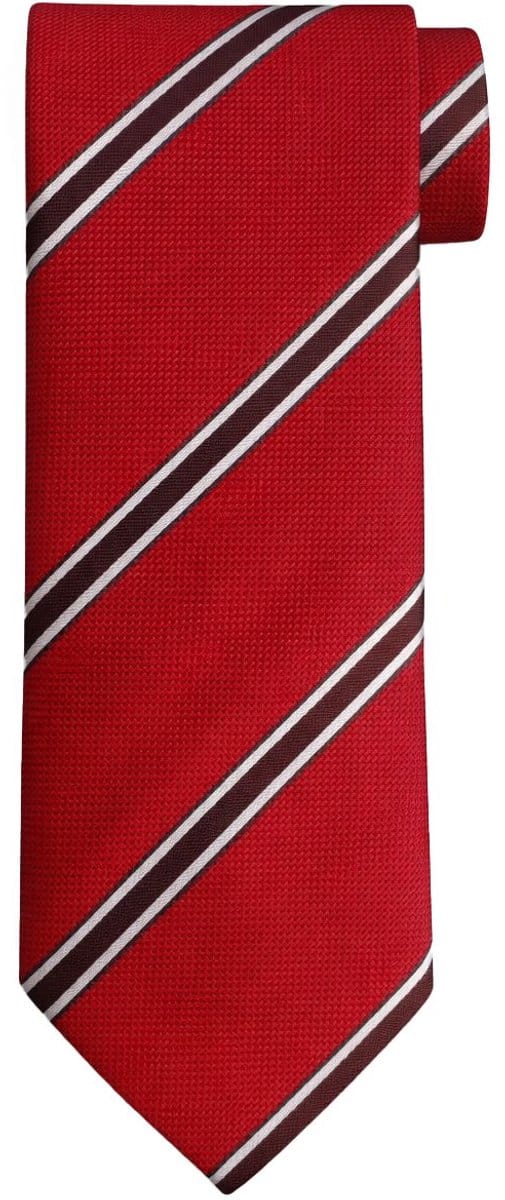 Suitable Stropdas Zijde Triple Stripe Rood - Streep - Heren das - Breedte: 7 cm -