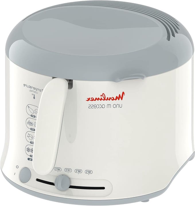 Friteuse - Keukenapparaat - Lekkere snacks - Inklapbare handgreep - 1 kg capaciteit - Wit/grijs