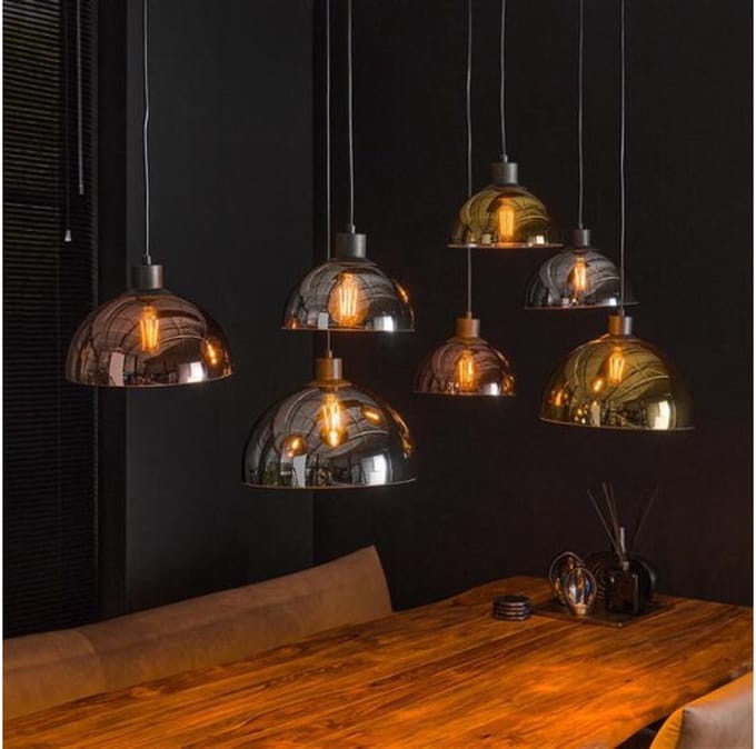 Hanglamp Tricolore disk 7 Lampen - Artic zwart