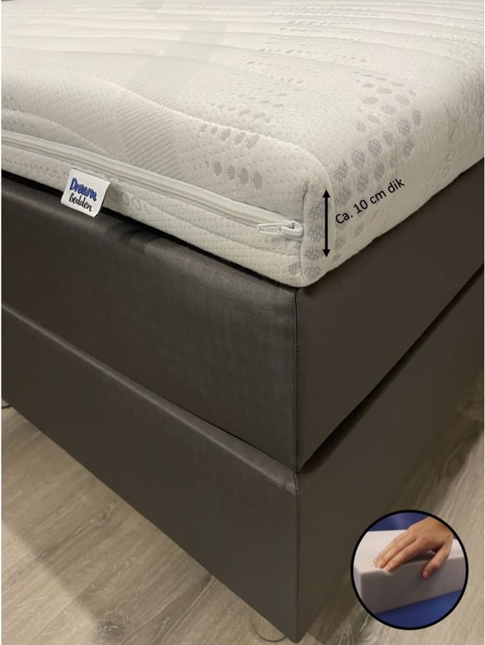 Topper Maximus 100x190 - Hybride schuim - Cooltouch - 10 cm dik - Medium/stevig - Topdekmatras
