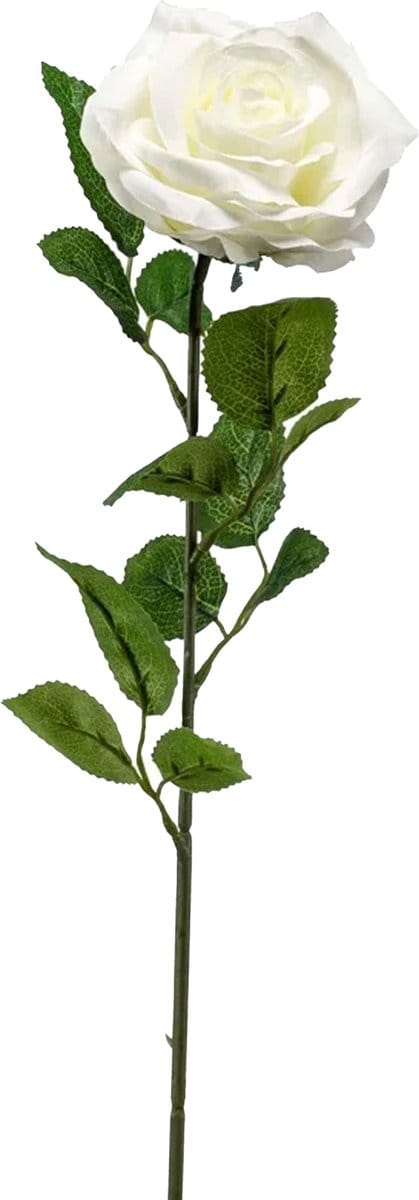 Emerald Kunstbloem roos Marleen - creme - 63 cm - decoratie bloemen