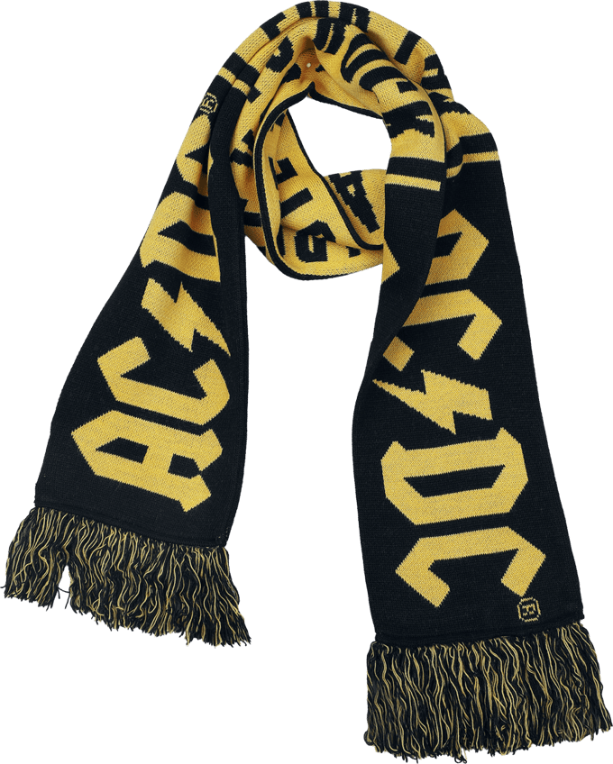 AC/DC Soccer Scarf Heren Sjaal - zwart/geel - Standard