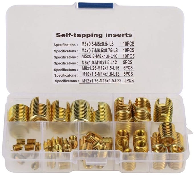 Nikou 50 Stuks Zelftappende Messing Draad Inserts - Voor Krachtige Reparaties