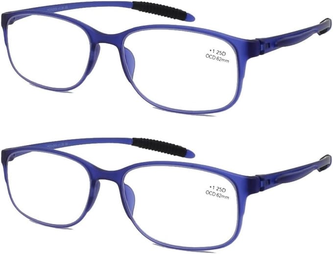 Leesbril 2-pack - Leesbril met etui - Comfortabel Lezen - Blauwlichtfilter - Breedte 134 mm - Transparant