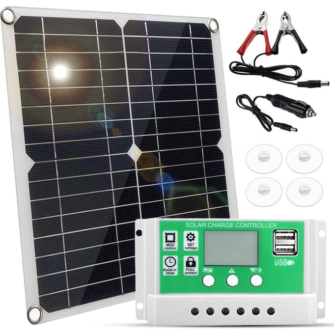 20 Watt 12 Volt Zonnepaneel Kit Monokristallijn Zonnepaneel + 100A PWM Laadregelaar 100A Controller