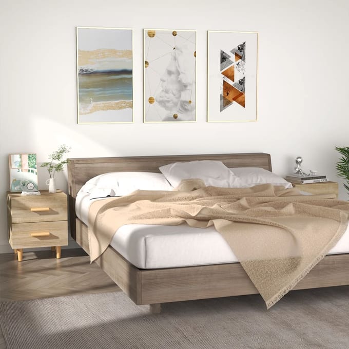 vidaXL - Nachtkastjes - 2 - st - 40x35x47,5 - cm - sonoma - eikenkleurig
