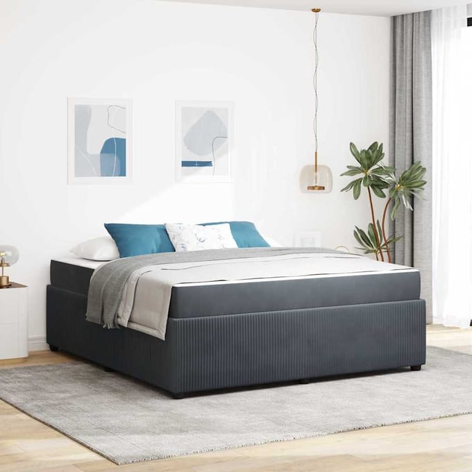 vidaXL - Bedframe - Donkergrijs - 180 - x - 200 - cm - Stof