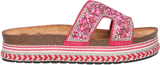 La Strada Platform Slipper Roze Textiel - Damesschoenen - Maat - 38