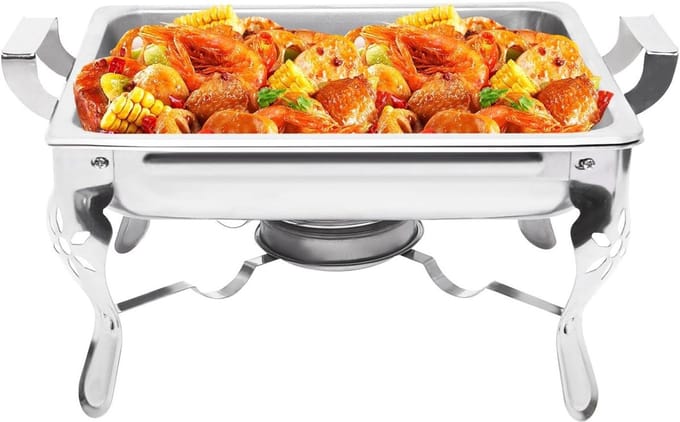 Voedselwarmer - Warmhoudcontainer - Buffet Verwarmen - Roestvrij Staal - 6 Liter - Zilver