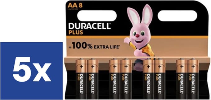 Duracell Plus Batterijen AA (Voordeelverpakking) - 5 x 8 stuks