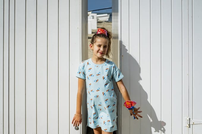 WOODY SLAAPKLEEDJE KREEFT TURQUOISE (4 jaar)