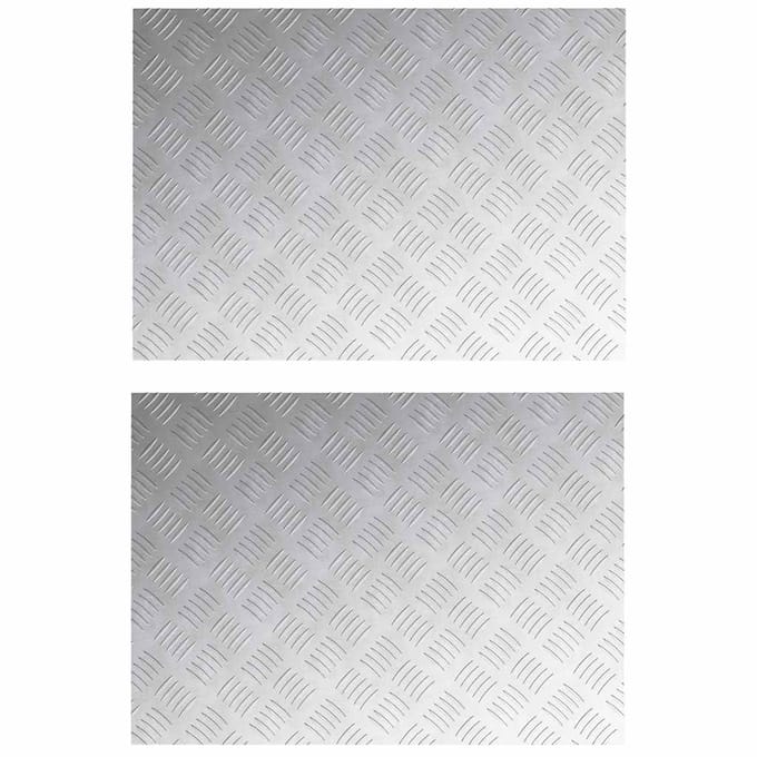vidaXL - Trapmatten - 2 - st - 70 - x - 50 - cm - Zilver - Aluminium - Rechthoekig