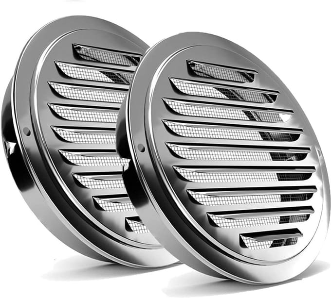 Ventilatierooster RVS 150mm - Rond Luchtrooster Met Insectenhor Voor Ventilatie
