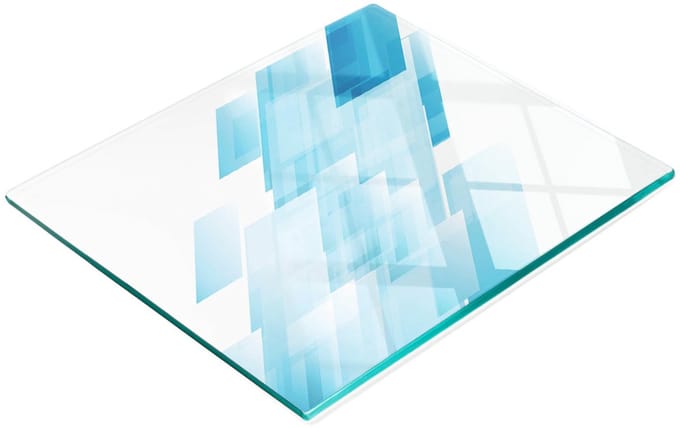 Decoratieve snijplank van gehard glas met abstracte vormen, 60x52 cm