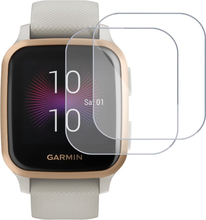 2x Screenprotector geschikt voor Garmin Venu Sq - Folie Screen Protector geschikt voor Garmin Venu Sq