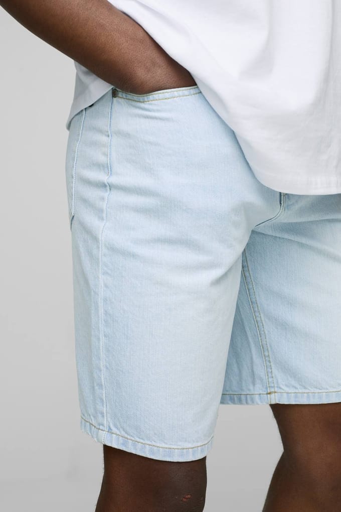 Relaxte Rigid IJsblauwe Denim Shorts | Ice Blue | Size 32