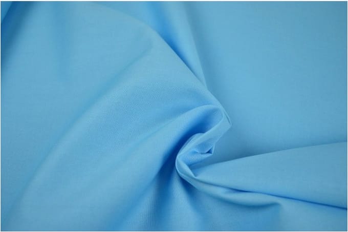 Katoen stof - Per meter - 1 meter - Poplin katoen uni - Aqua blauw