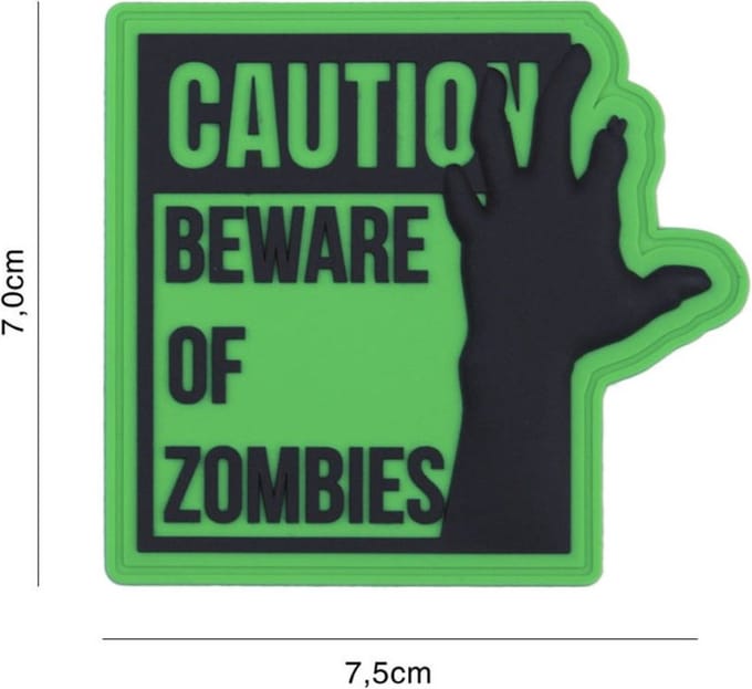 Embleem 3D PVC Caution Groen