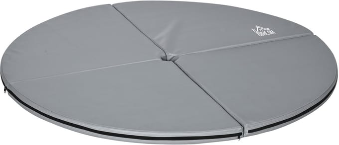HOMCOM Pole Dancing Protection Mat Kunststof Ø150 x 5H cm Lichtgrijs