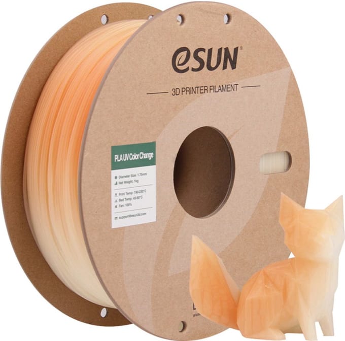 eSun PLA-UV Color change Oranje / Orange 1 kg - 1.75mm - 3D printer filament