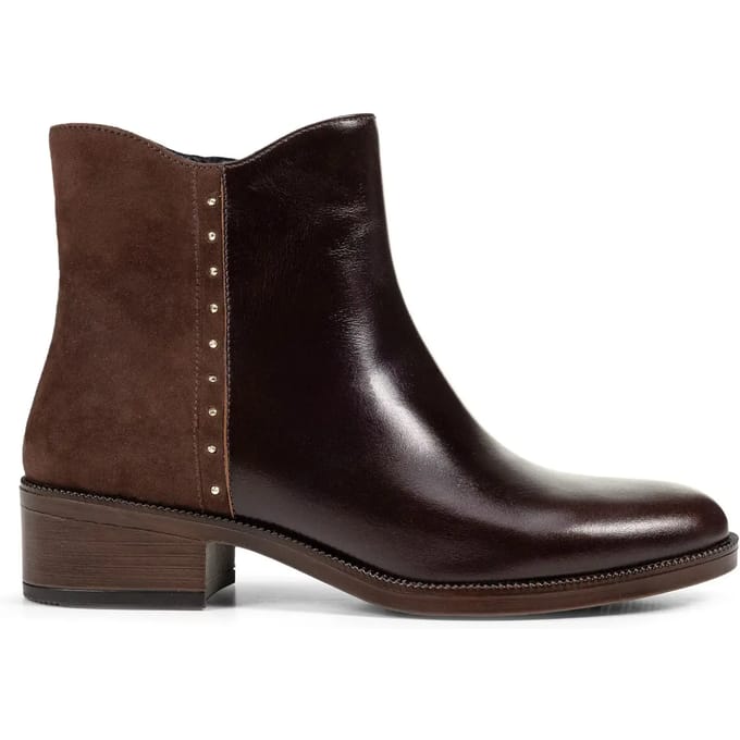 Geox D Camexia Leren Dames Donkerbruine Laarzen
