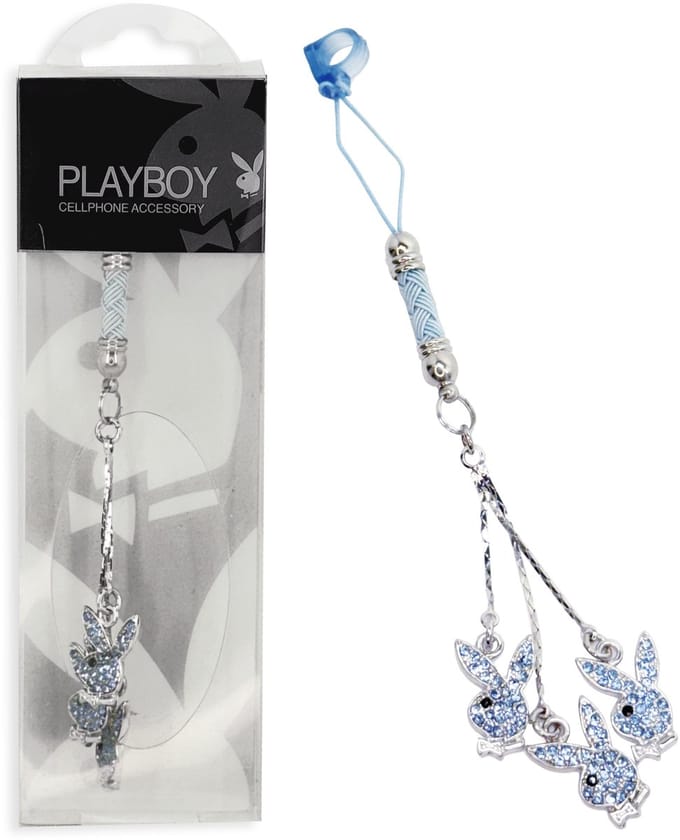 Playboy Bunny - 3 bedeltjes - Swarovski - blauw