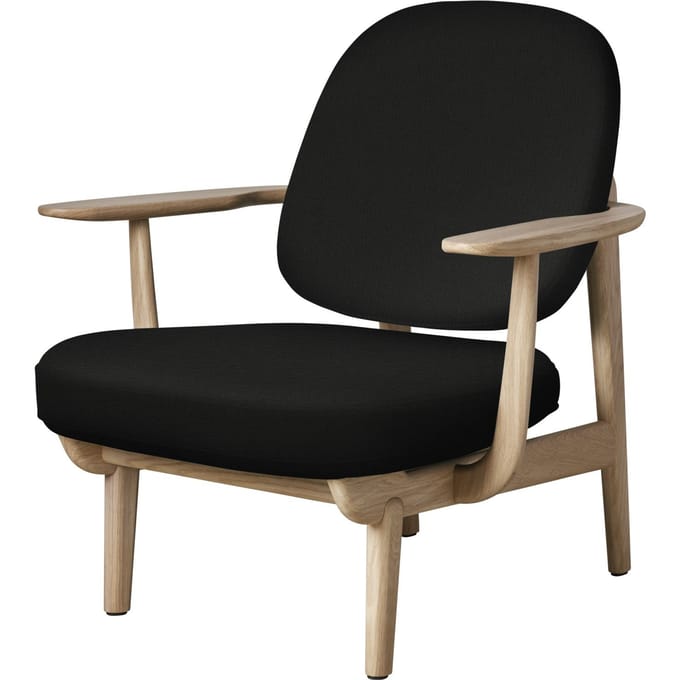 Fritz Hansen Fred Loungefauteuil - JH97 - zwart - eiken helder gelakt